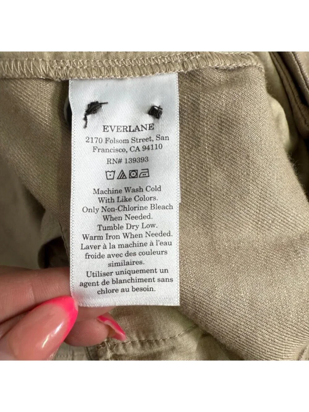 Everlane The Wide-Leg Pant in Stretch Linen Trench Coat Khaki Trousers Size 4